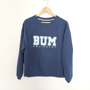 Vintage BUM Equipment Crew Neck Navy Blue Sweater